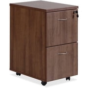 Lorell, Essentials Walnut File/File Mobile Pedestal, 1 Each