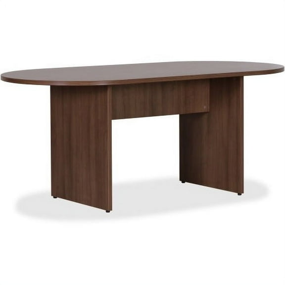 Lorell Essentials Walnut Laminate Oval Conference Table 1.3" Table Top, 0" Edge, 70.9" x 35.4" x 29.5"Table - Material: Wood - Finish: Walnut Laminate