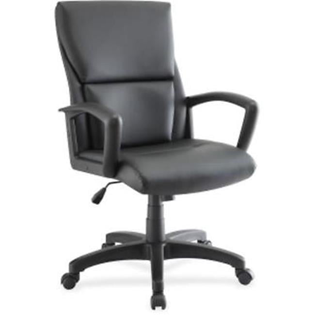 Euro-Inspired Mid-Back Black Leather Executive Swivel Chair