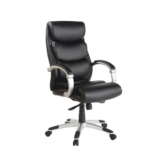 Lorell Exec High-Back Chair Leather Flex Arms 27"x30"x46-1/2" BK 60620