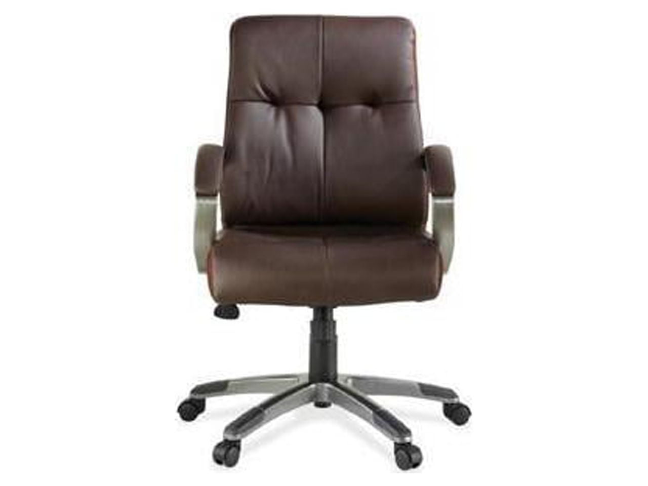 Elegant Brown Bonded Leather Swivel Executive Chair