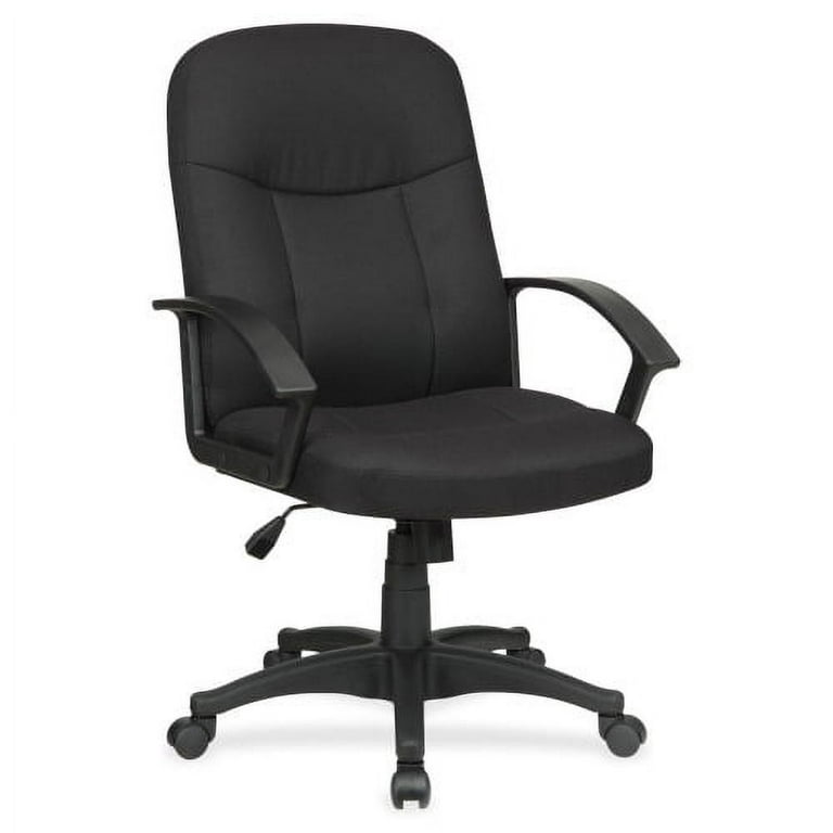 Lorell Executive Upholstered Mid-Back Chair - Black Fabric Seat - Black Fabric Back - Black Frame - 5-star Base - 1 Each Lorell Executive Upholstered Mid-Back Chair - Black Fabric Seat - Black Fabric Back - Black Frame - 5-star Base - 1 Each