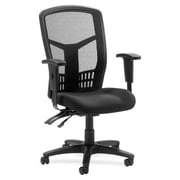 Lorell Executive High-back Mesh Chair Black Fabric Seat - Gray Back - Black Steel, Plastic Frame - 5-star Base - 21 Seat Width x 19.50 Seat Depth - 28.5 Width x 28.5 Depth x 45 Height - 1 Each