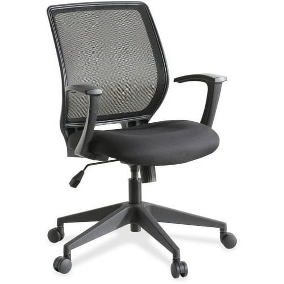 Lorell Executive Mid-back Work Chair Black Seat - 5-star Base - Black - 26" Width x 27" Depth x 40.8" Height - 1 Each