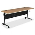 thumbnail image 1 of Lorell Flipper Training Table Teak Rectangle Top - 60" Table Top Length x 24" Table Top Width x 1" Table Top Thickness - 29" Height - Assembly Required, 1 of 4