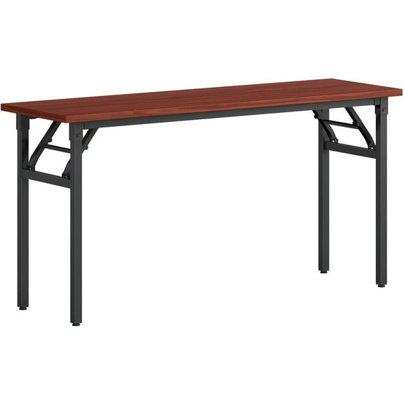 Lorell Folding Training Table - Melamine Top - 60" Table Top Width x 18" Table Top Depth x 1" Table Top Thickness - 30" HeightAssembly Required - Mahogany - Particleboard Top Material - 1 Each