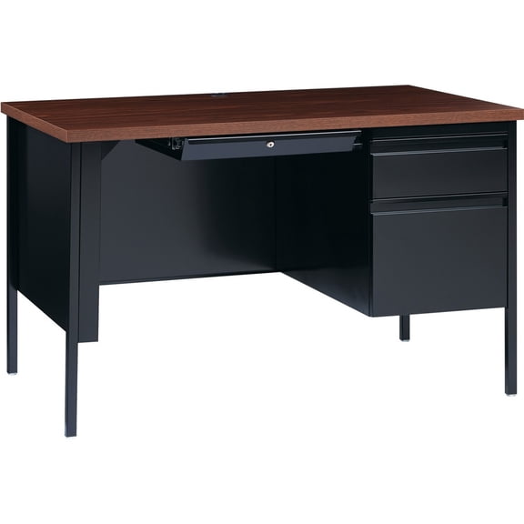 Lorell, LLR66902, Fortress Series 48" Right Single-Pedestal Desk, 1 Each