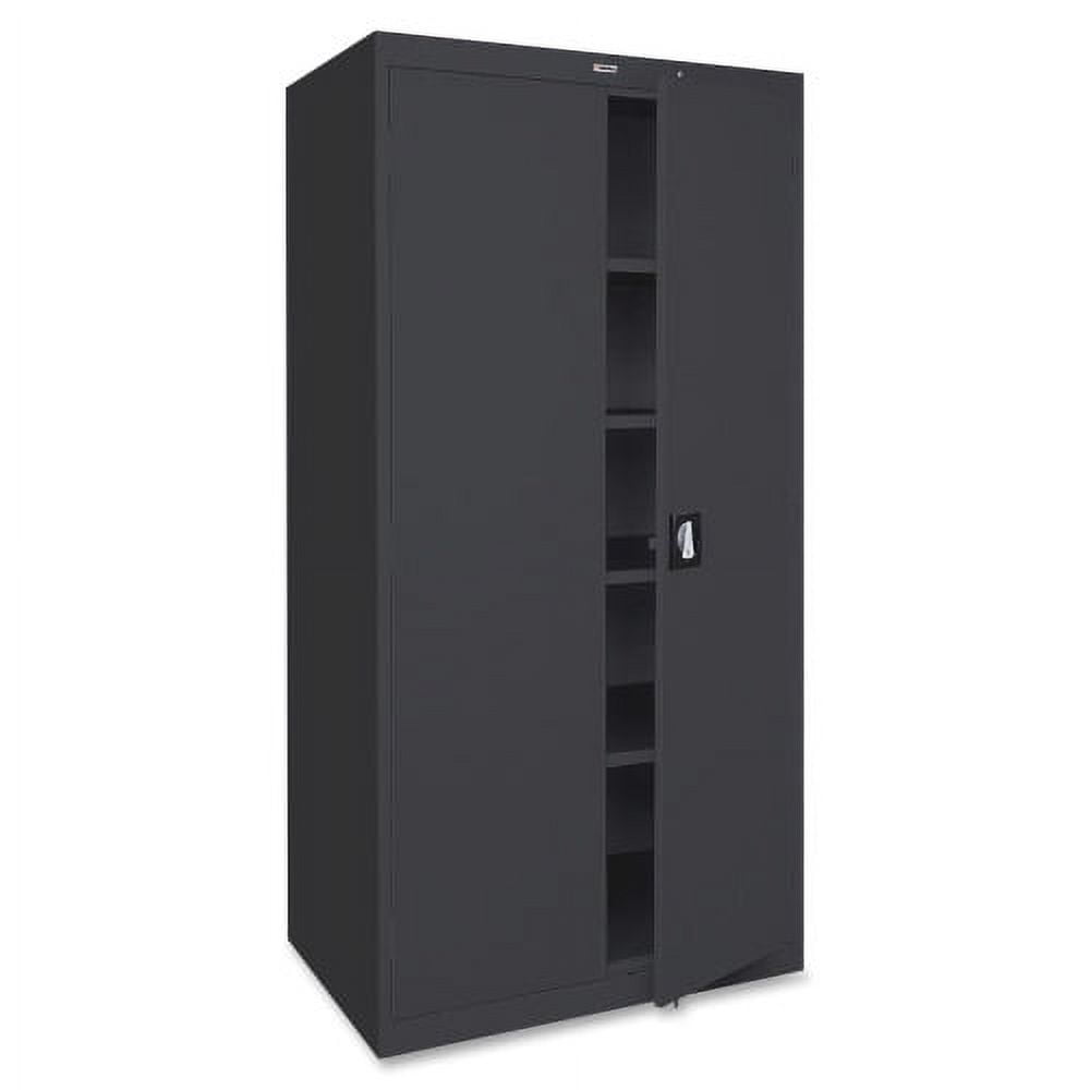 Fortress Black 72" Steel Office Storage Cabinet with Adjustable Shelving