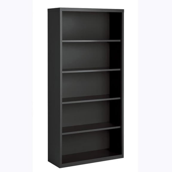 Lorell Fortress Series Wood Veneer 5 Shelves Bookcase - Charcoal
