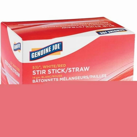 Lorell GJO20050CT 5.5 in. Plastic Stir Stick Straws - White & Red