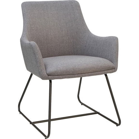 Lorell Gray Flannel Guest Chair with Sled Base Sled Base - Gray - 25.1" Width x 26.1" Depth x 33.5" Height - 1 Each
