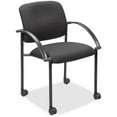thumbnail image 1 of Lorell Guest Chair with Arms Black Seat - Black Steel Frame - Four-legged Base - Black - 17.50" Seat Width x 17" Seat Depth - 23.5" Width x 23.5" Depth x 33" Height - 2 / Carton, 1 of 9