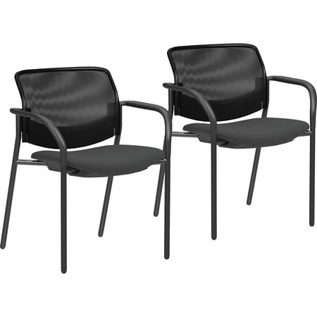 Lorell, LLR83112, Guest Chairs with Mesh Back, 2 / Carton, Black
