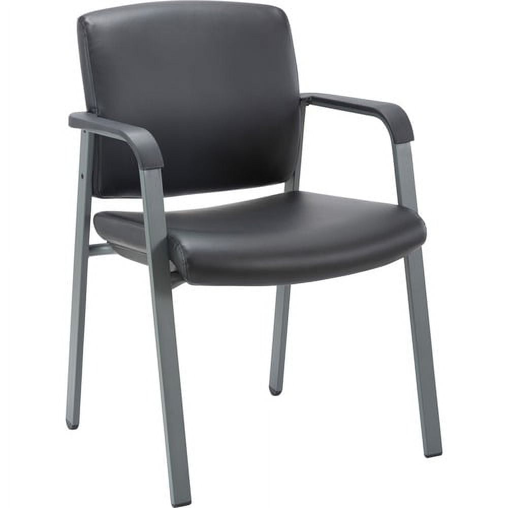 Lorell Healthcare Upholstery Guest Chair - Steel Frame - Square Base - Black - Vinyl - Armrest - 1 Each Lorell Healthcare Upholstery Guest Chair - Steel Frame - Square Base - Black - Vinyl - Armrest - 1 Each
