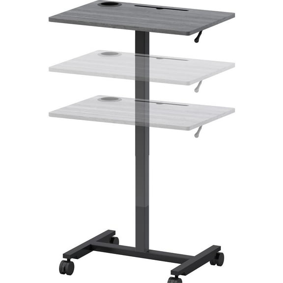 Lorell, Height-adjustable Mobile Desk, 1 Each