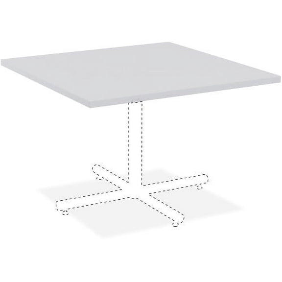 Lorell Hospitality Square Tabletop - Light Gray Square Top - 36" Table Top Length x 36" Table Top Width x 1" Table Top Thickness - Assembly Required - High Pressure Laminate (HPL), Light Gray