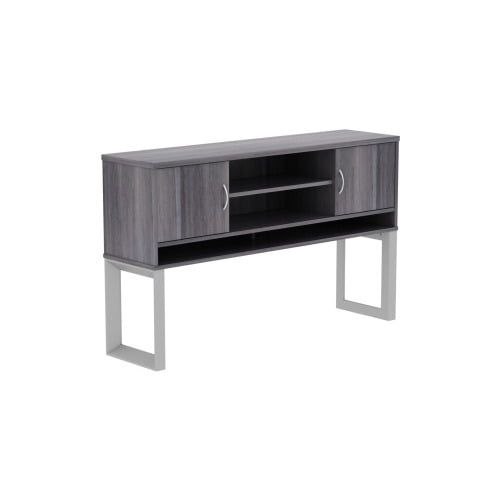 Charcoal Laminate Office Hutch with Metal Frame