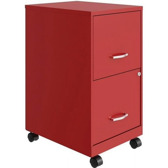 Lorell LLR00061RD 2 Drawer Soho Mobile File Cabinet, Red