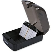 Lorell, LLR01028, Desktop Card File, 1 Each, Black,Clear