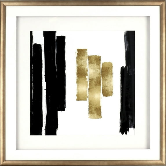 Lorell, LLR04476, Blocks Design Framed Abstract Artwork, 1 Each, Black,Gold