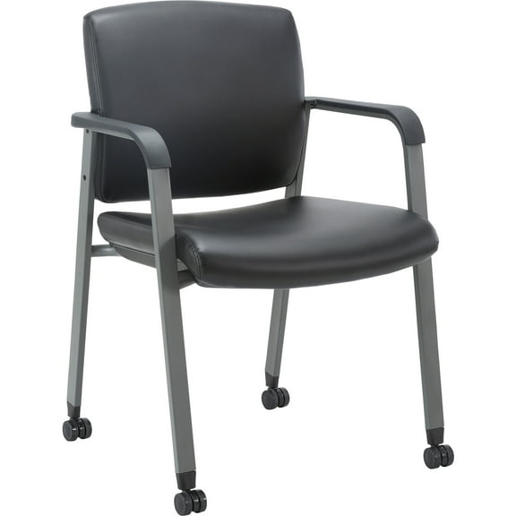 Lorell LLR30951 Healthcare Guest Chair with Casters, Black