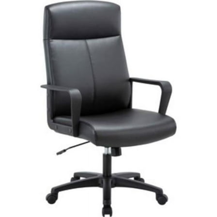 Lorell LLR41851 High-Back Bonded Leather Chair, Black