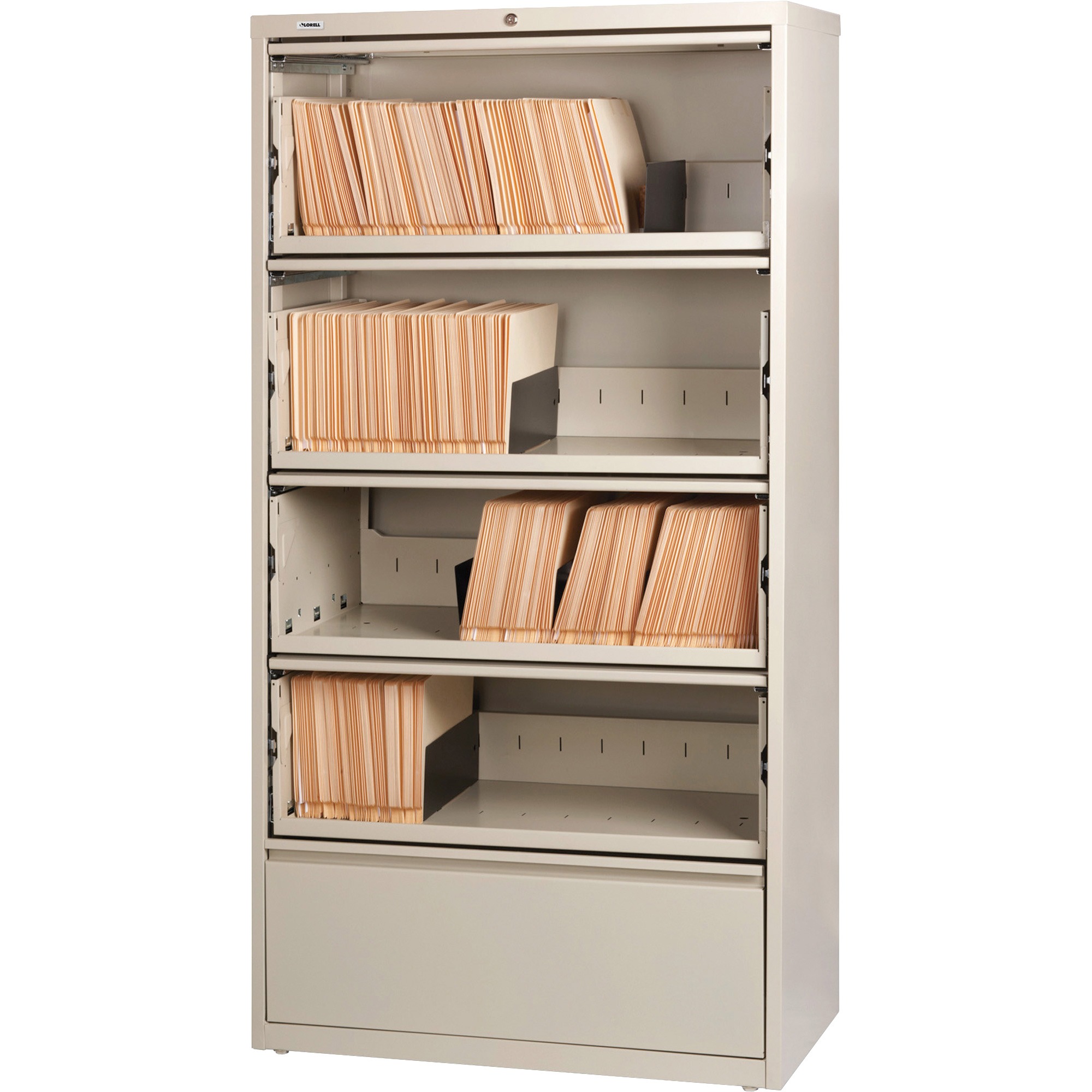 Lorell, LLR43512, Receding Lateral File with Roll Out Shelves, 1 Each, Putty - image 1 of 2