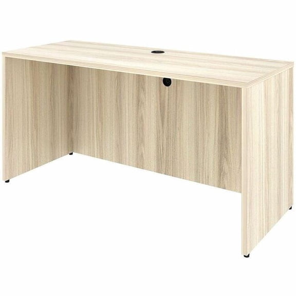 Lorell LLR66313 60 x 24 in. Essential Series Laminate Credenza Shell Desk, Silver Brush & Modern Elm