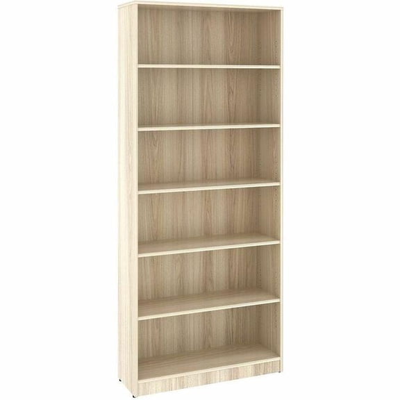 Lorell LLR66344 36 x 12 x 84 in. 6 Shelf Bookcase - Modern Elm