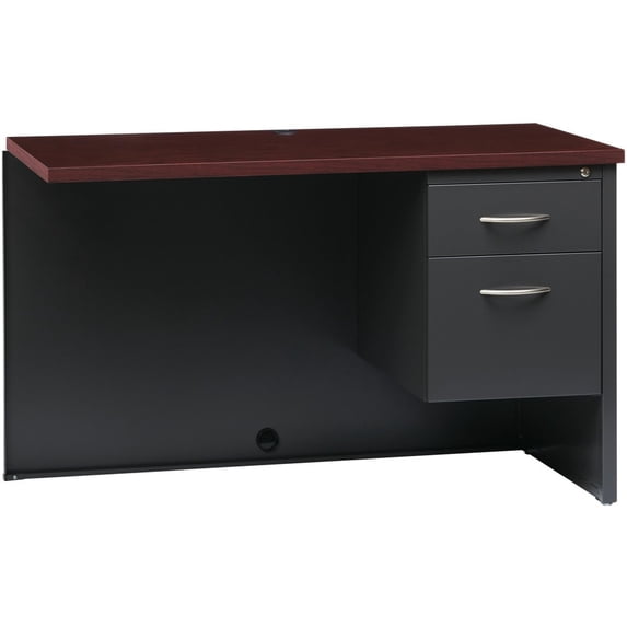 Lorell, LLR79154, Mahogany Laminate/Charcoal Modular Desk Series, 1 Each