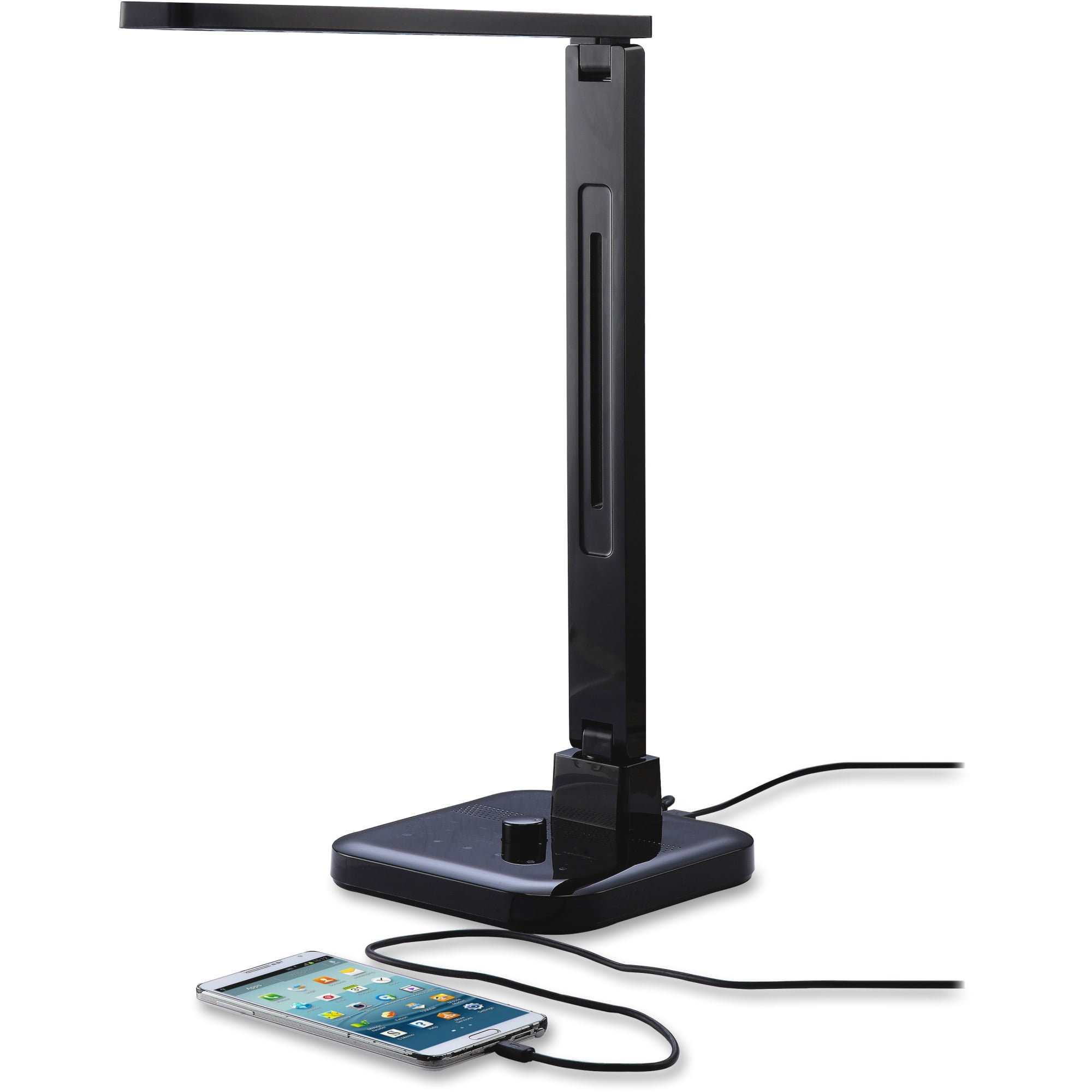 Black Adjustable Smart LED Desk Lamp with Bluetooth Speaker