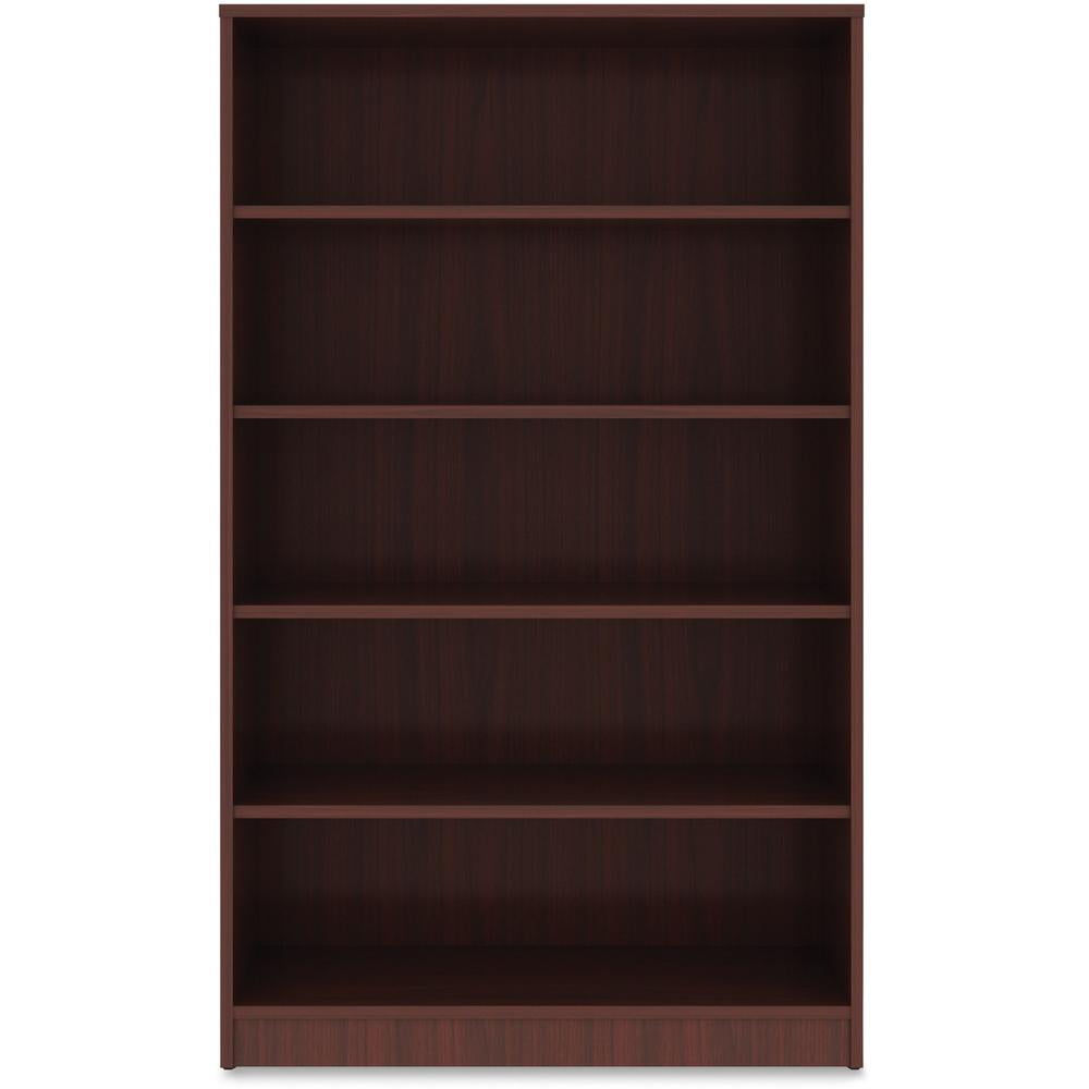 Contemporary Mahogany 5-Shelf Adjustable Bookcase