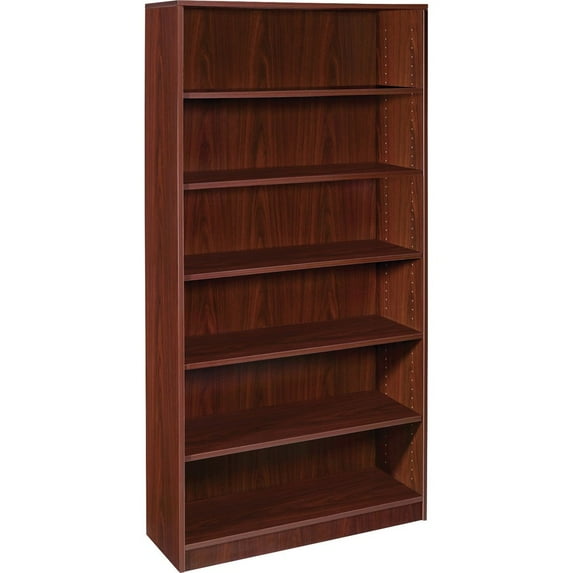 Lorell, LLR99790, Mahogany Laminate Bookcase, 1 Each, Mahogany