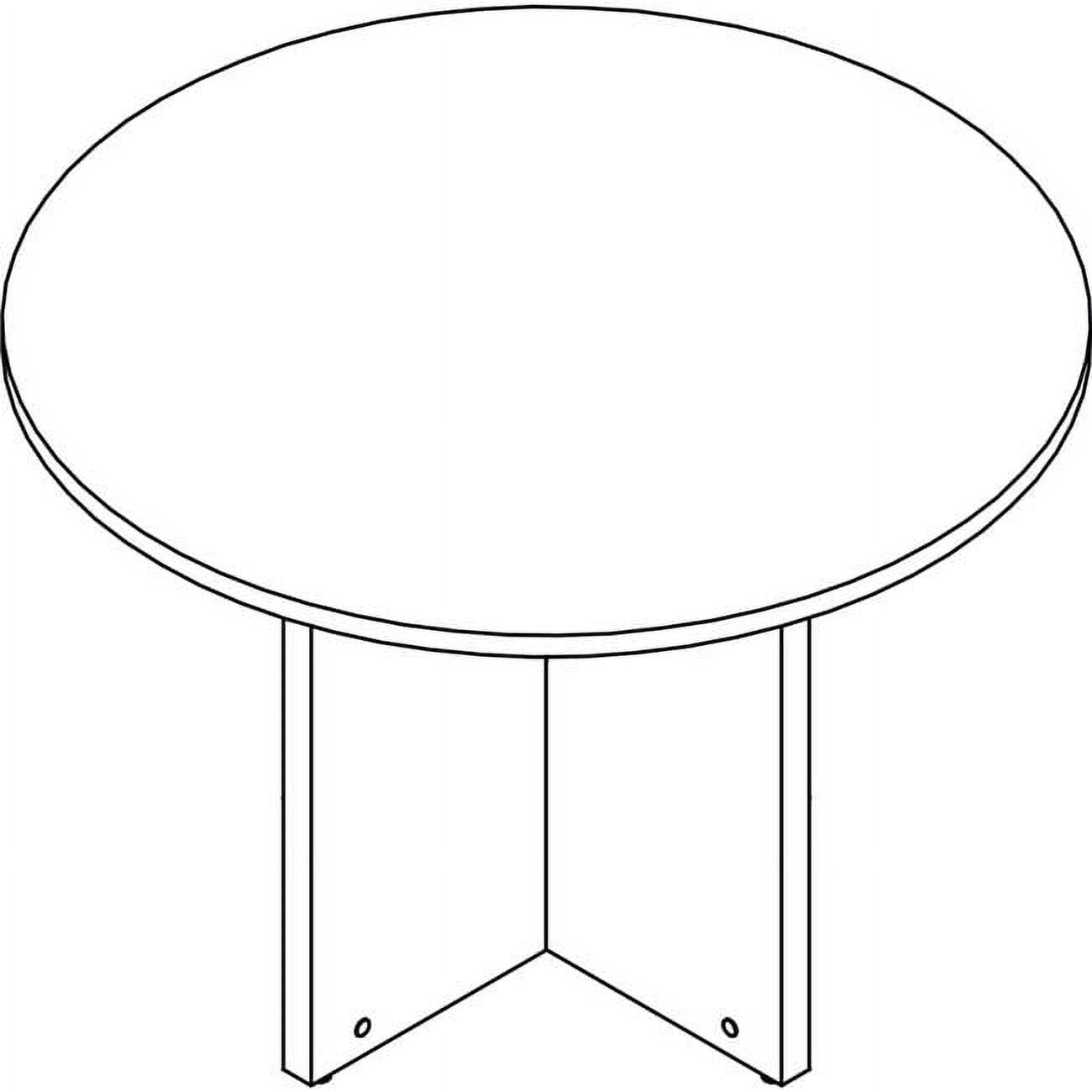 Gray Elm Round Laminate Conference Table with X-Base