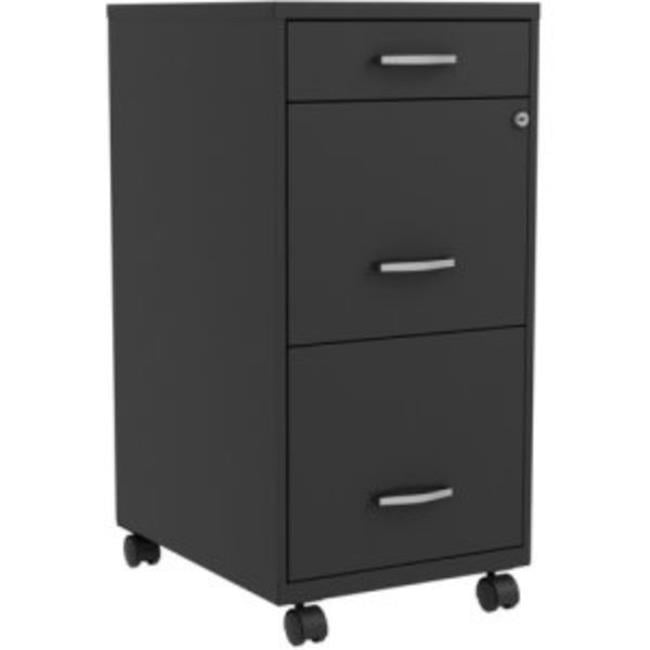 Lorell LYSVF318BMBK 18 in. ThreeDrawer File Organize Black