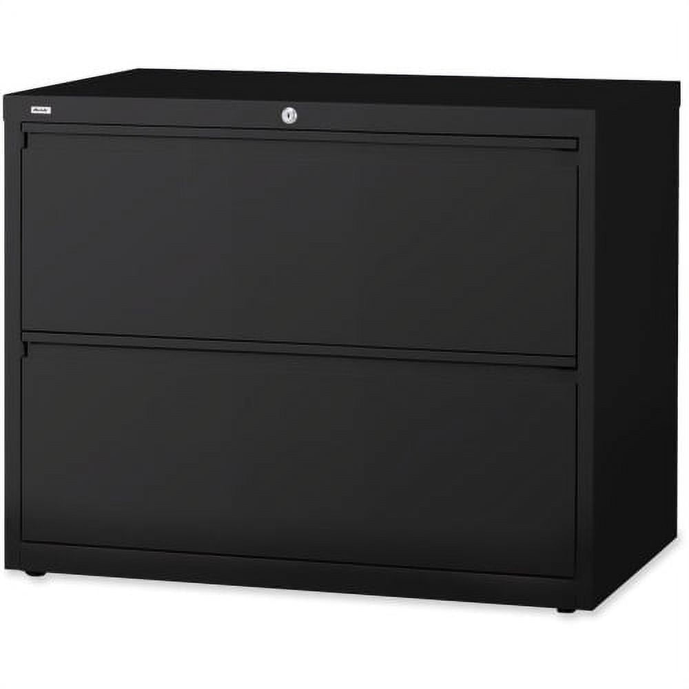 Black Steel 2-Drawer Lockable Lateral File Cabinet