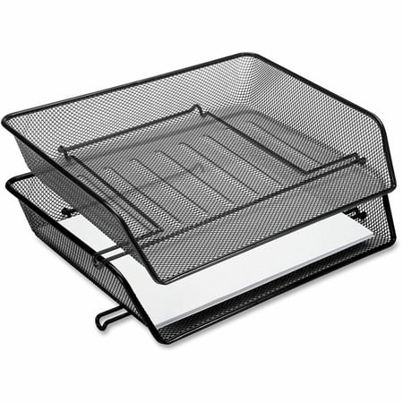 Lorell, Side-loading Steel Mesh Letter Tray, 1 / Set, Black