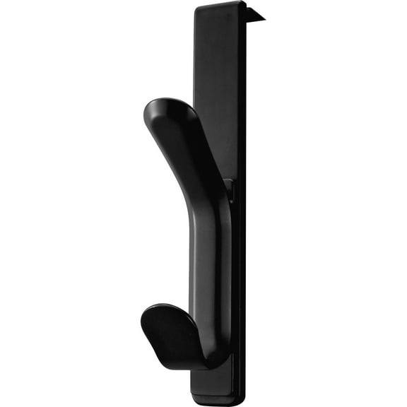 Lorell, Llr80665, Over-The-Panel Plastic Double Coat Hook, Black