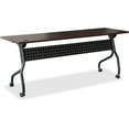 thumbnail image 1 of Lorell Mahogany Flip Top Training Table Rectangle Top - Four Leg Base - 4 Legs - 60" Table Top Width x 23.60" Table Top Depth - 29.50" Height x 59" Width x 23.63" Depth - Assembly Required - Black, Ma, 1 of 6