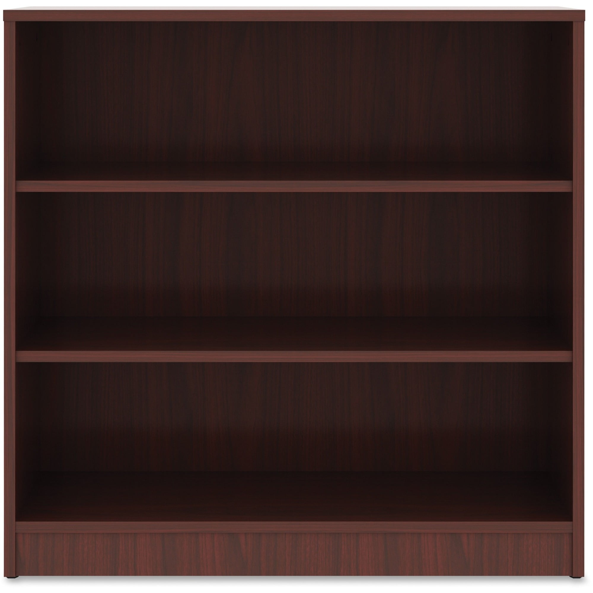 Lorell Mahogany Laminate Bookcase - 36" Height X 36" Width X 12" Depth - Sturdy, Adjustable Feet, Adjustable Shelf - Mahogany - Laminate - 1 Each