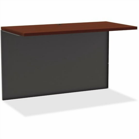 Lorell, Mahogany Laminate/Charcoal Modular Desk Series, 1 Each