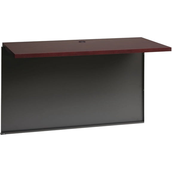 Lorell Mahogany Laminate/Charcoal Modular Desk Series - 48" x 24" , 1.1" Top - Material: Steel - Finish: Mahogany Laminate, Charcoal | Bundle of 5 Each