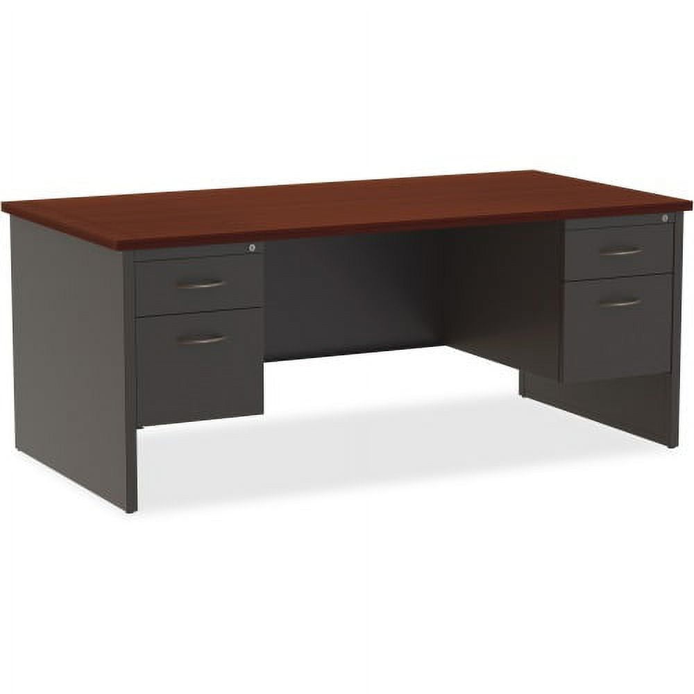 Lorell Fortress Modular Series Double-Pedestal Desk - 72