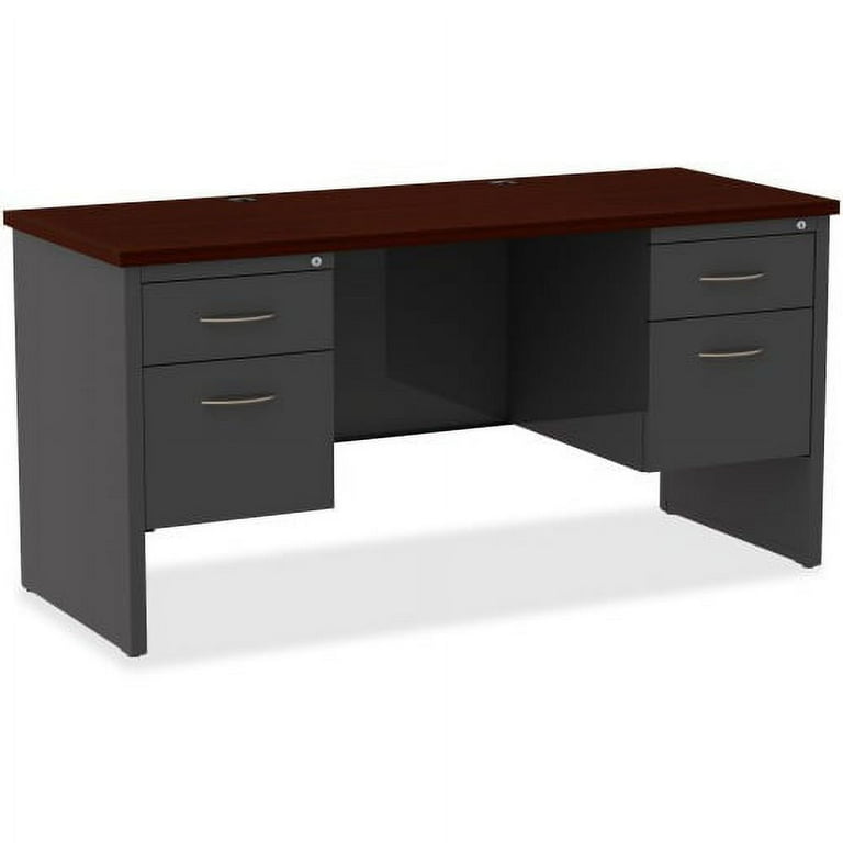 Lorell Fortress Modular Series Double-pedestal Credenza - 60 Lorell Fortress Modular Series Double-pedestal Credenza - 60