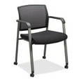 thumbnail image 1 of Lorell Mesh Back Guest Chairs with Casters Black Fabric Seat - Square Base - 18.75" Seat Width x 18.38" Seat Depth - 22.9" Width x 22.6" Depth x 32.1" Height - 1 Each, 1 of 4