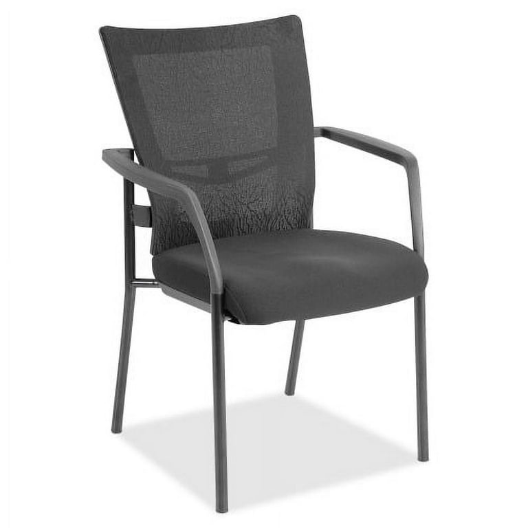 Lorell Mesh Back Guest Chair - Black Fabric Seat - Nylon Back - Powder Coated Frame - Four-legged Base - Black, Gray - Armrest - 1 Each Lorell Mesh Back Guest Chair - Black Fabric Seat - Nylon Back - Powder Coated Frame - Four-legged Base - Black, Gray - Armrest - 1 Each