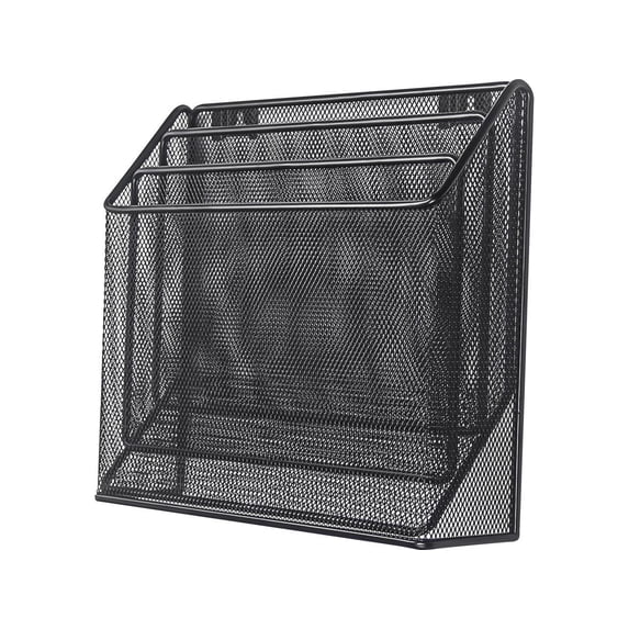 Lorell, Mesh Desktop Organizer, 1 Each, Black