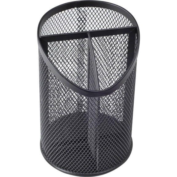 Lorell Mesh Desktop Organizer - 6.1" Height x 4.1" Width4.1" Length - Desktop - Metal - 1 Each