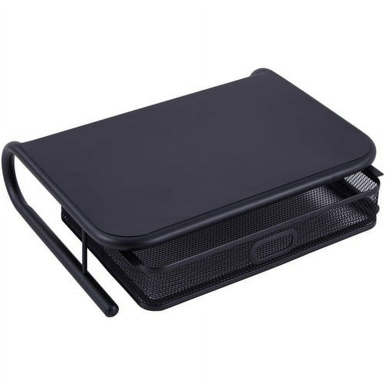 Lorell Mesh Wire Monitor Stand - Desktop - Powder Coated - Steel - Black Lorell Mesh Wire Monitor Stand - Desktop - Powder Coated - Steel - Black