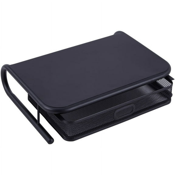 Lorell Mesh Wire Monitor Stand - Desktop - Powder Coated - Steel - Black | Bundle of 5 Each